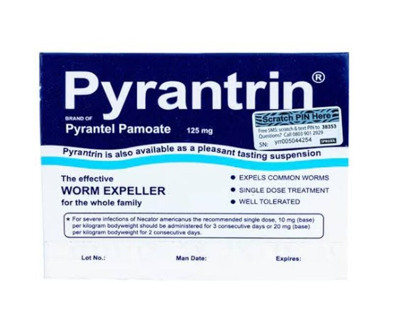 PYRANTRIN TABS X 1 ₦690.00